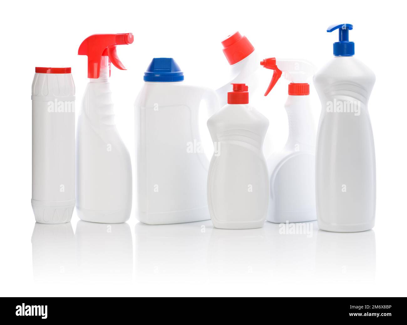 Big Set Of Cleaner Bottles Isolated Stock Photo Alamy