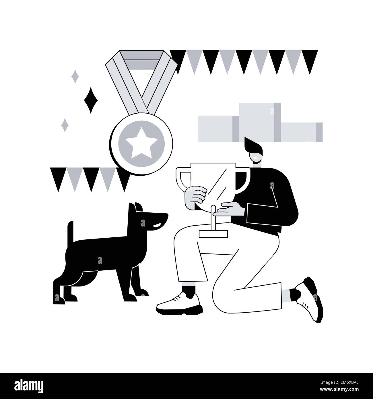 Breed club abstract concept vector illustration. Canine breed show, top