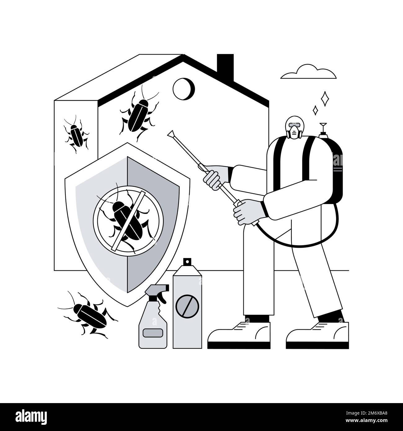 Home pest insects control abstract concept vector illustration. Pest