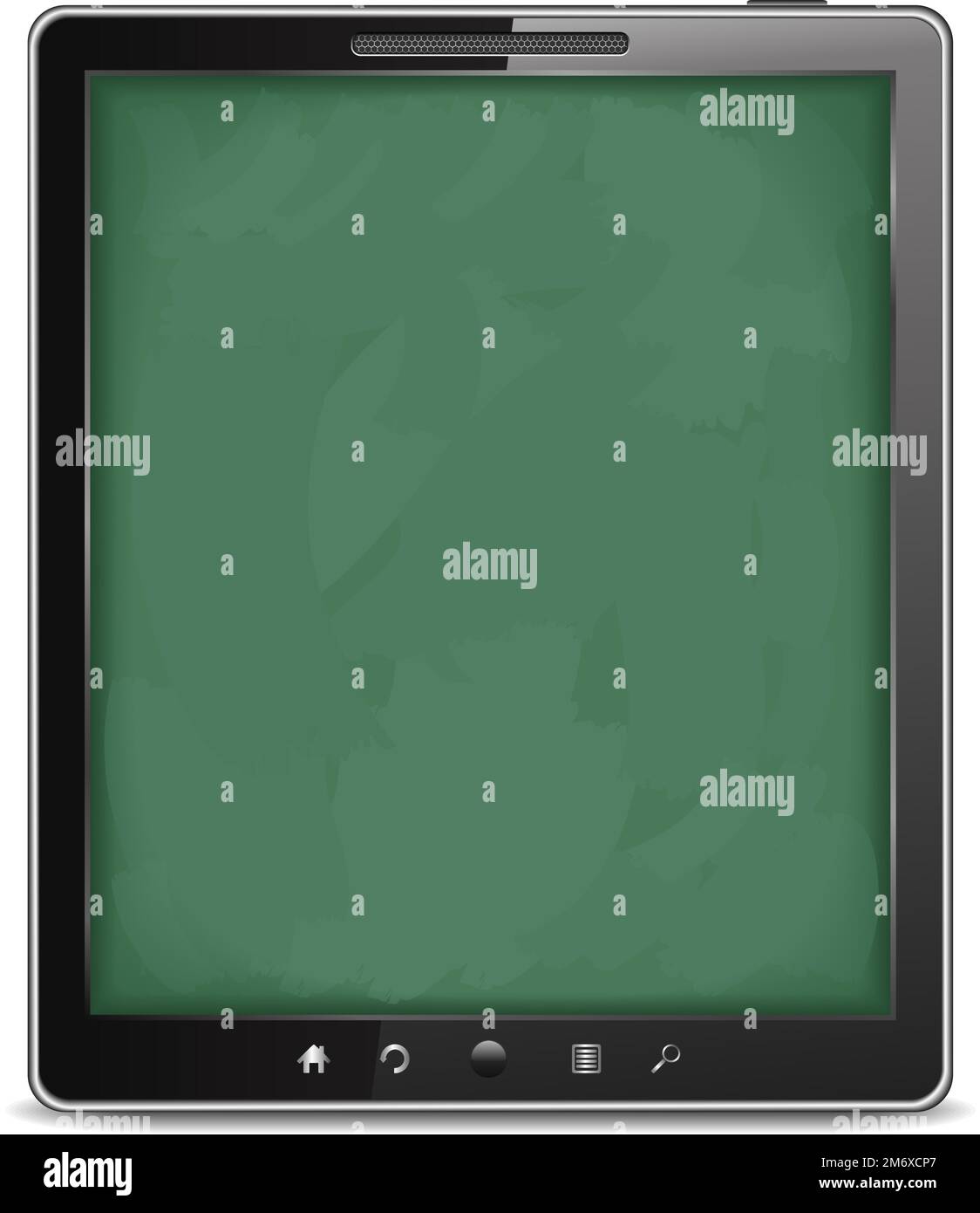 Tablet computer with blackboard background, elearning concept, vector