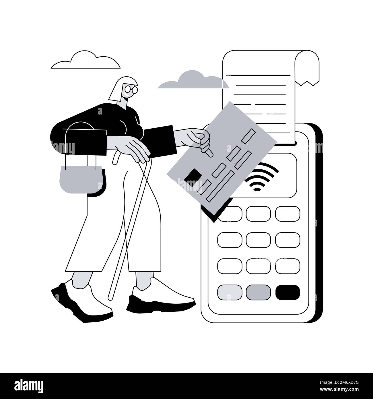 Payment processing abstract concept vector illustration. Easy payment