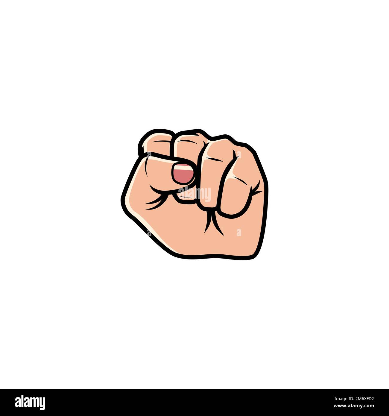 Hand Clenched Hand Sign Isolated on a white background. Icon Vector Illustration. Stock Vector