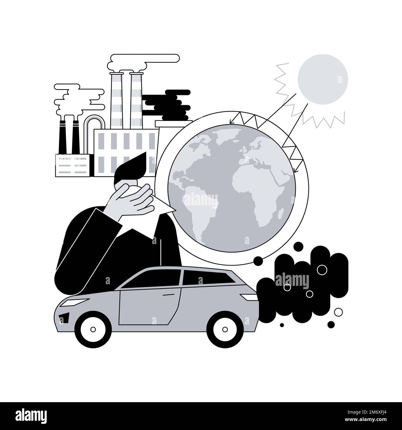Greenhouse gas emissions abstract concept vector illustration
