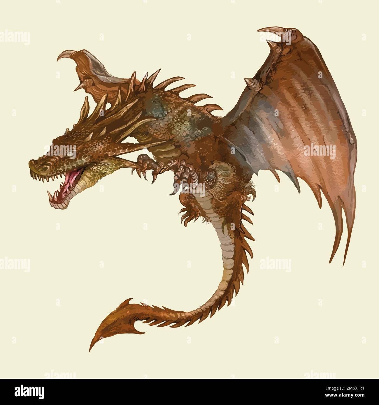 Flying mythological dragon isolated vector Stock Vector