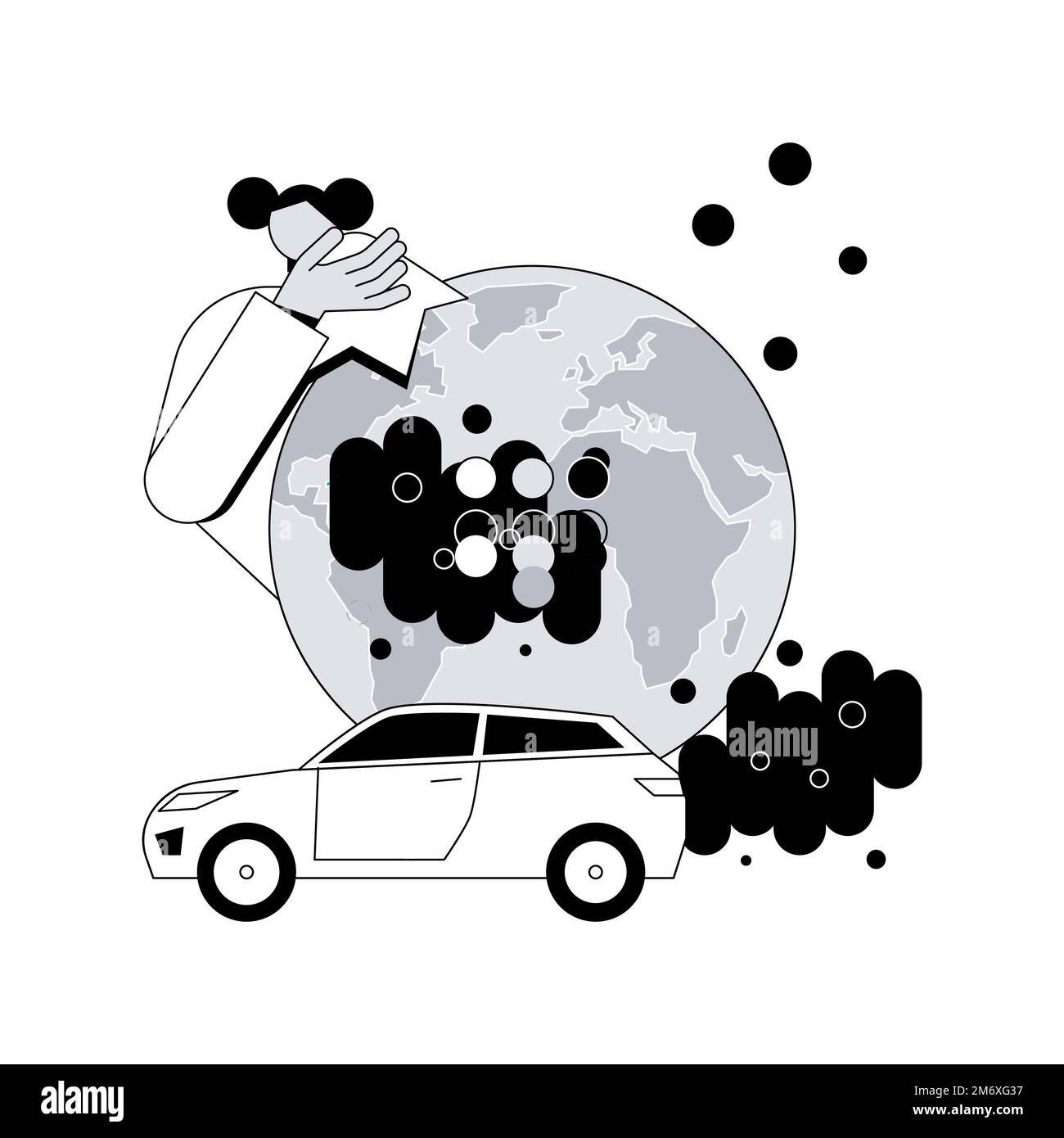 Motor vehicle pollution abstract concept vector illustration. Pollution