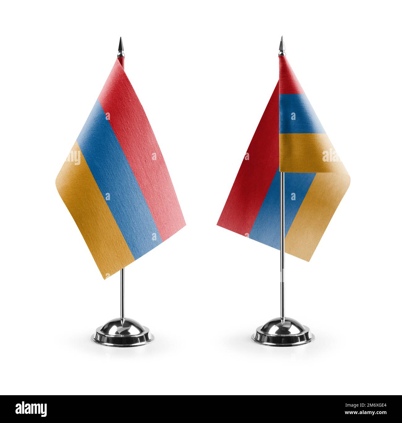 Small national flags of the Armenia on a white background Stock Photo ...