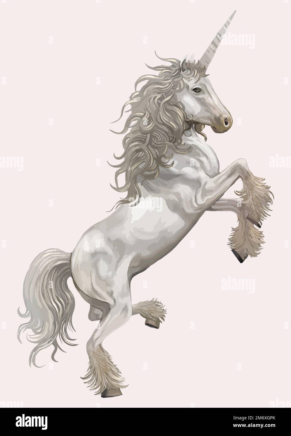 Beautiful gray unicorn flying vector Stock Vector