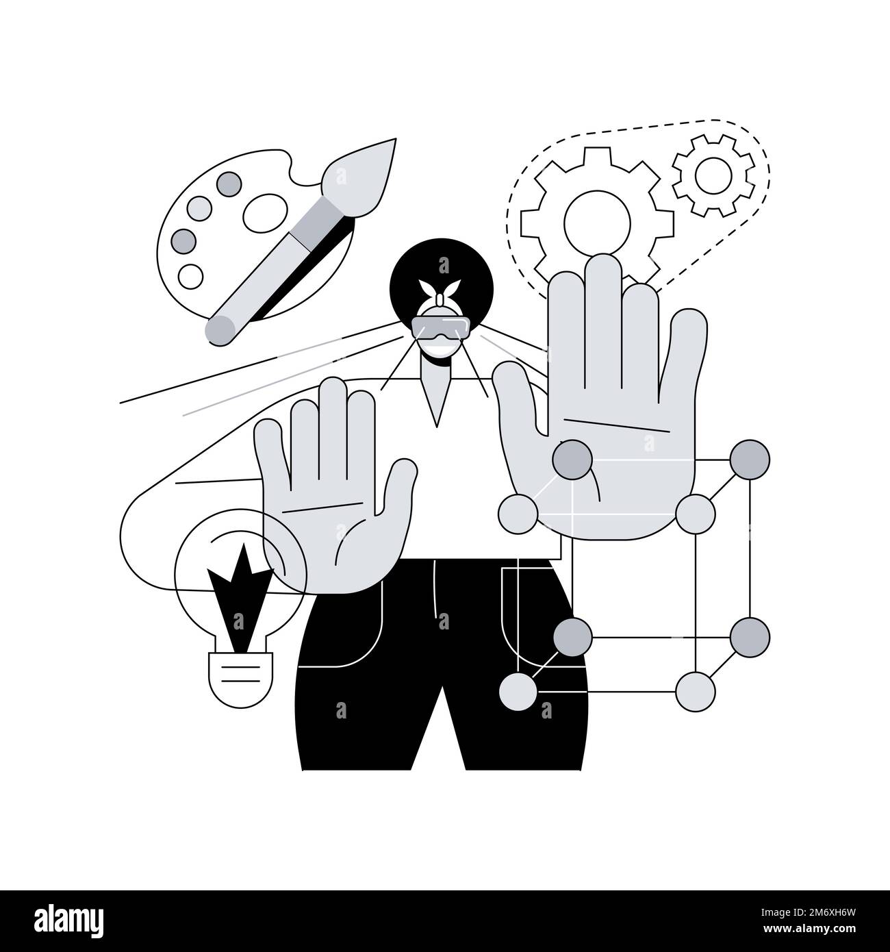 VR and AR in education abstract concept vector illustration. Immersive ...