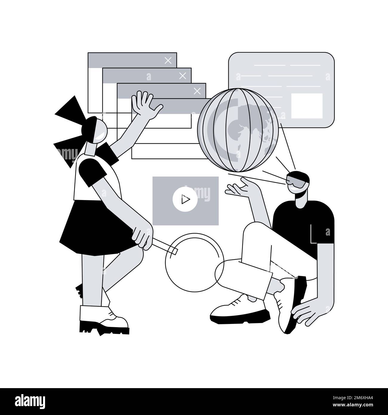 Smart spaces abstract concept vector illustration. Spaced learning at