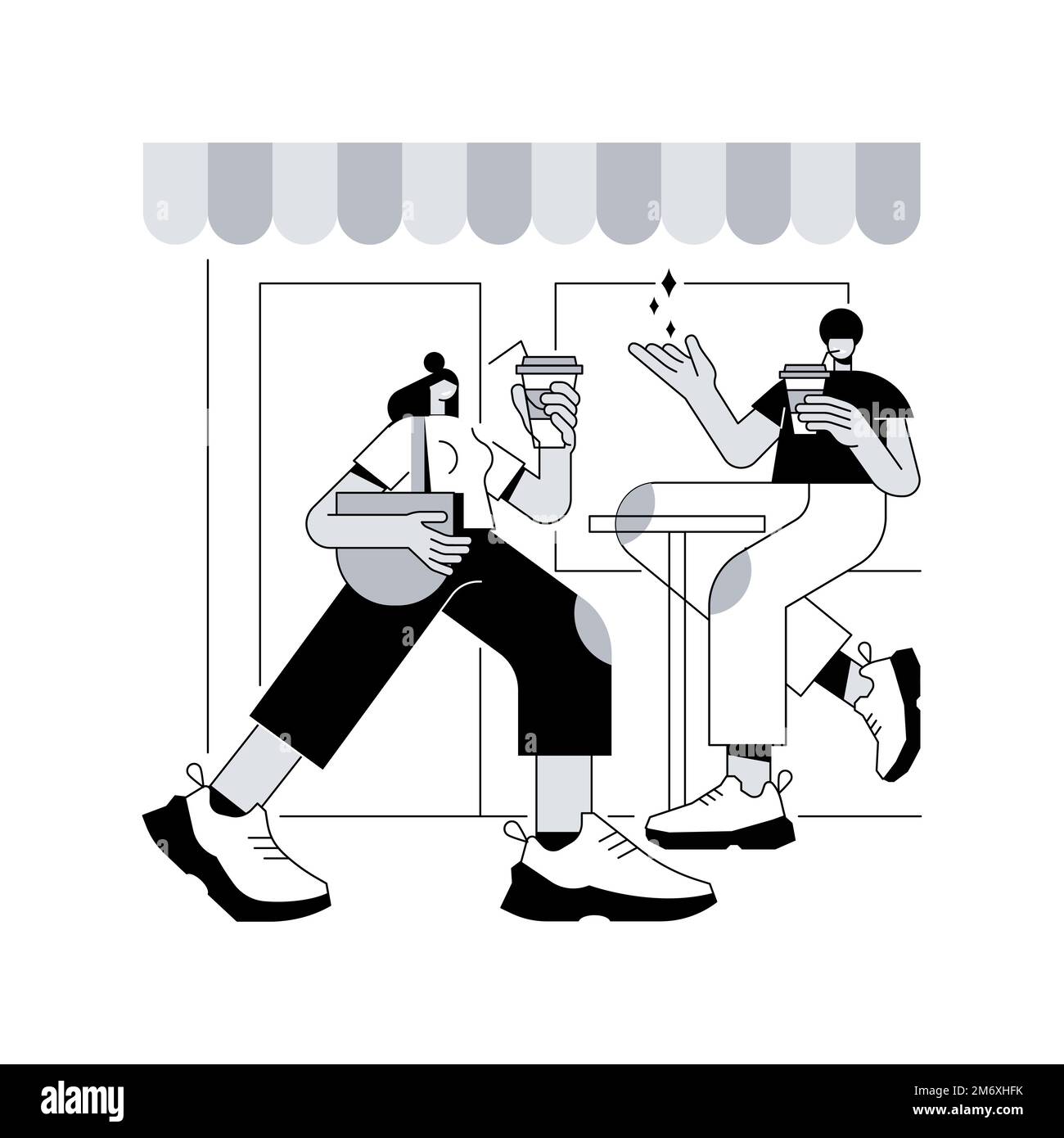 Street coffee abstract concept vector illustration. Coffee to go ...
