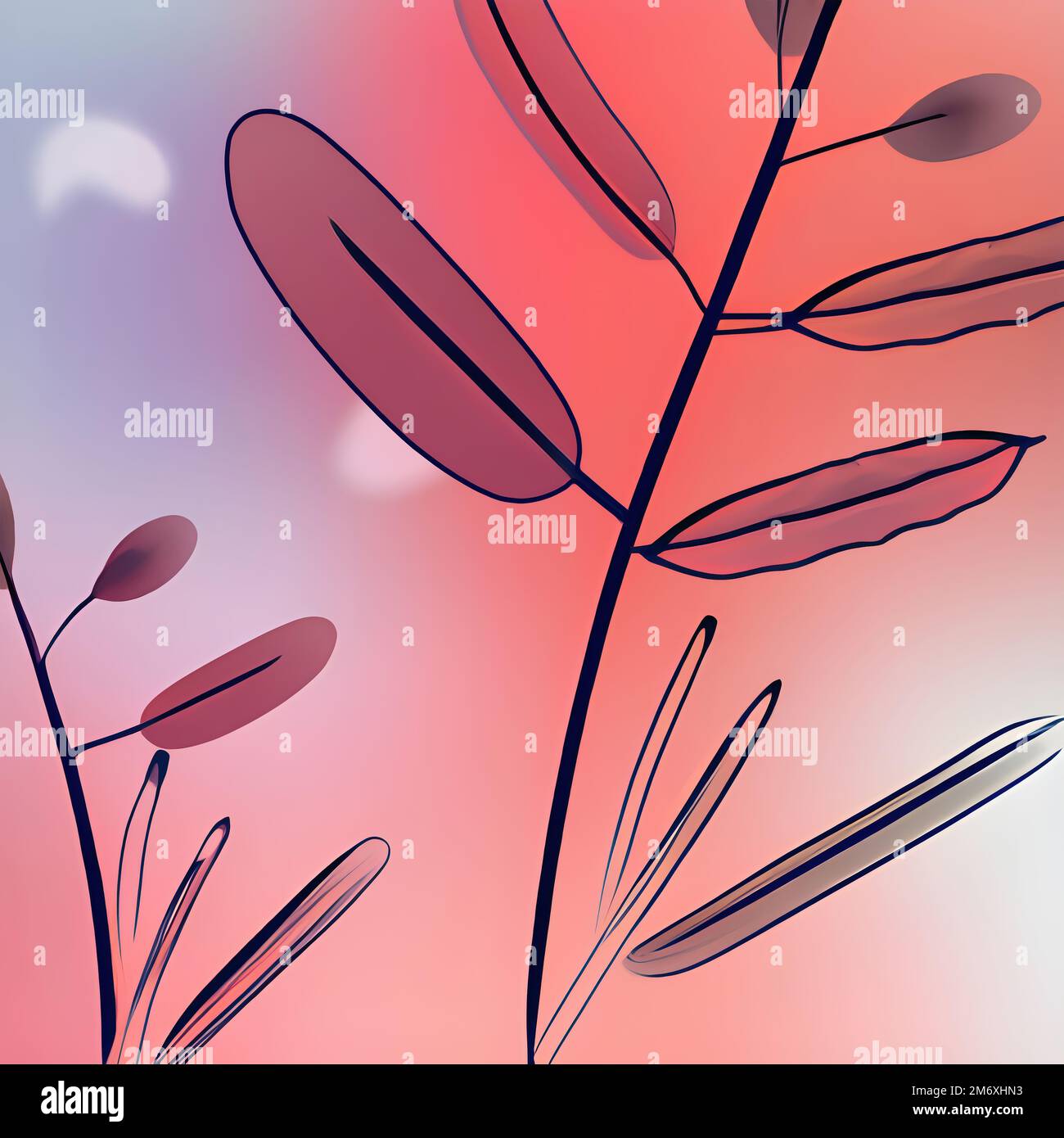 abstract-watercolor-botanical-line-art-background-stock-photo-alamy