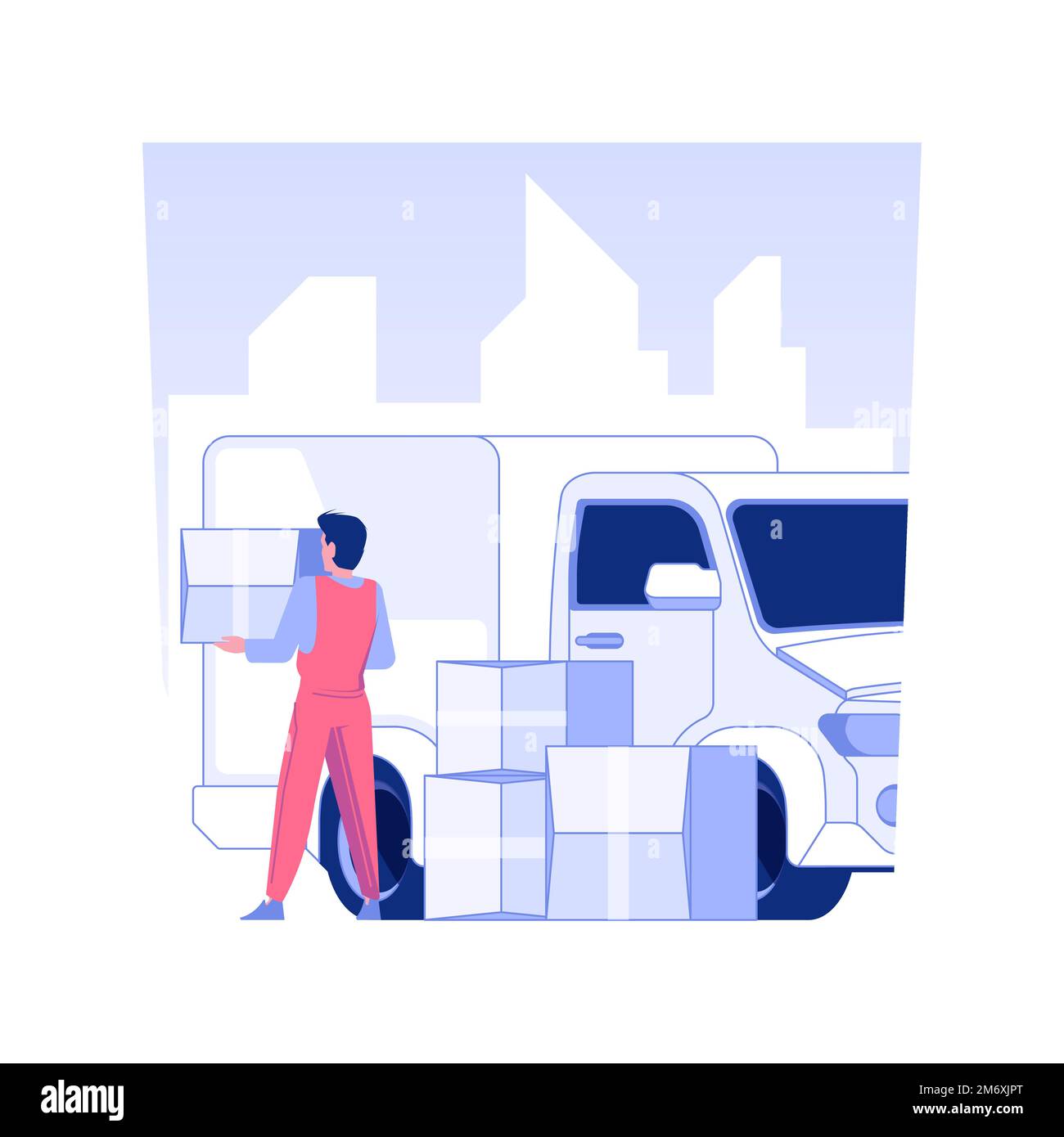 Truck loading isolated concept vector illustration. Full service movers ...
