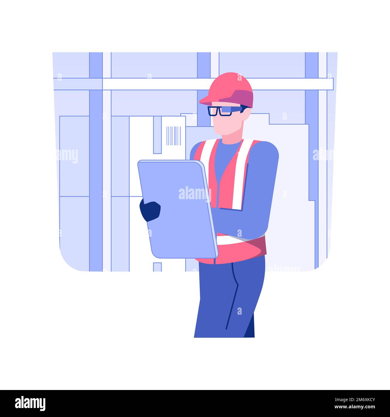 Smart glasses isolated concept vector illustration. Warehouse worker