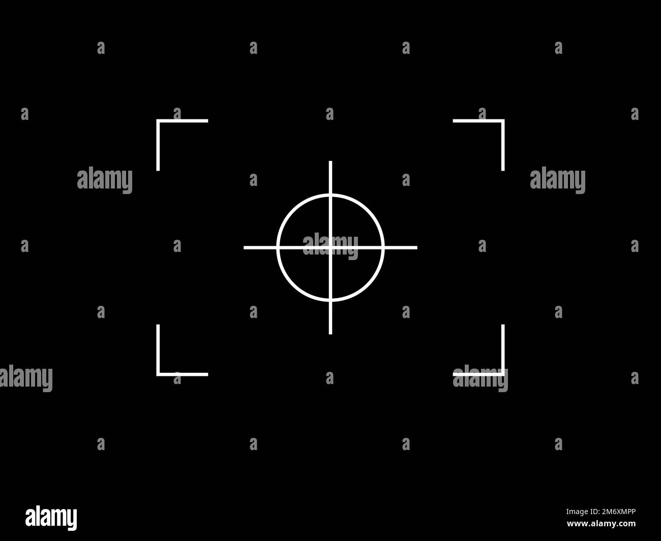 Vector circle target aim, focus icon, camera frame or photo viewfinder