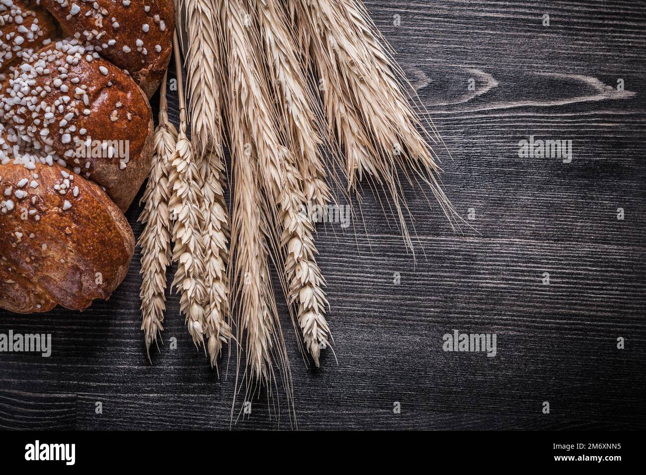 Loaf of bread wheat rye ears food and drink concept Stock Photo - Alamy