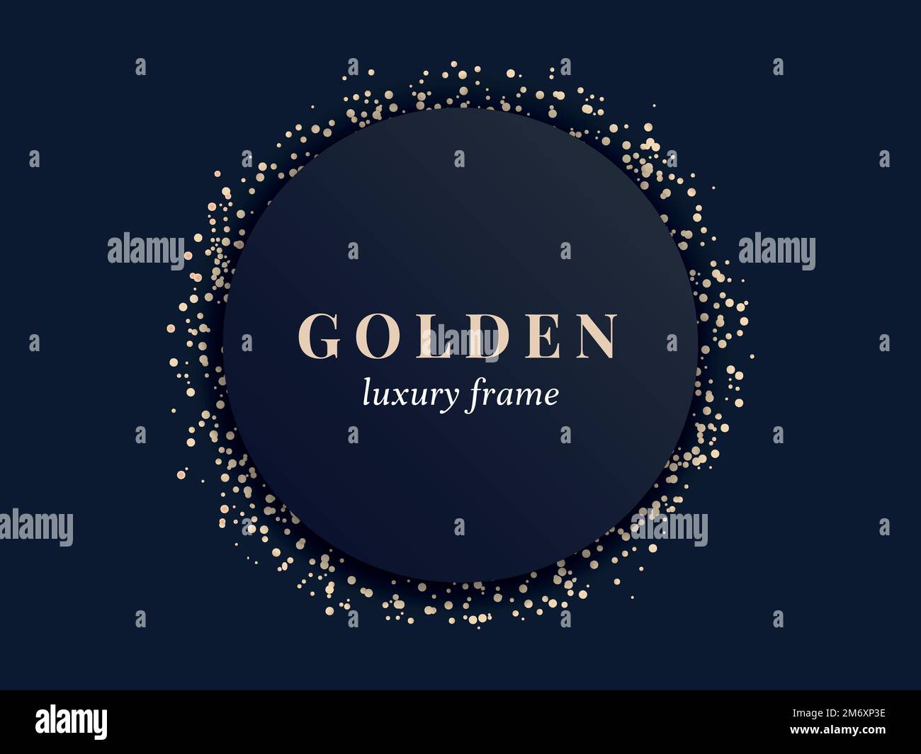 Gold circle frame on a black background vector Stock Vector