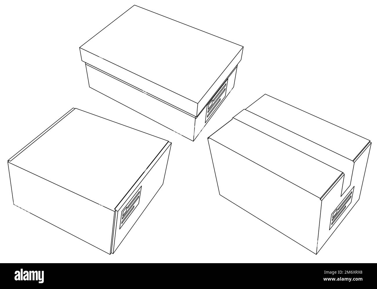 moving boxes clipart black and white fish