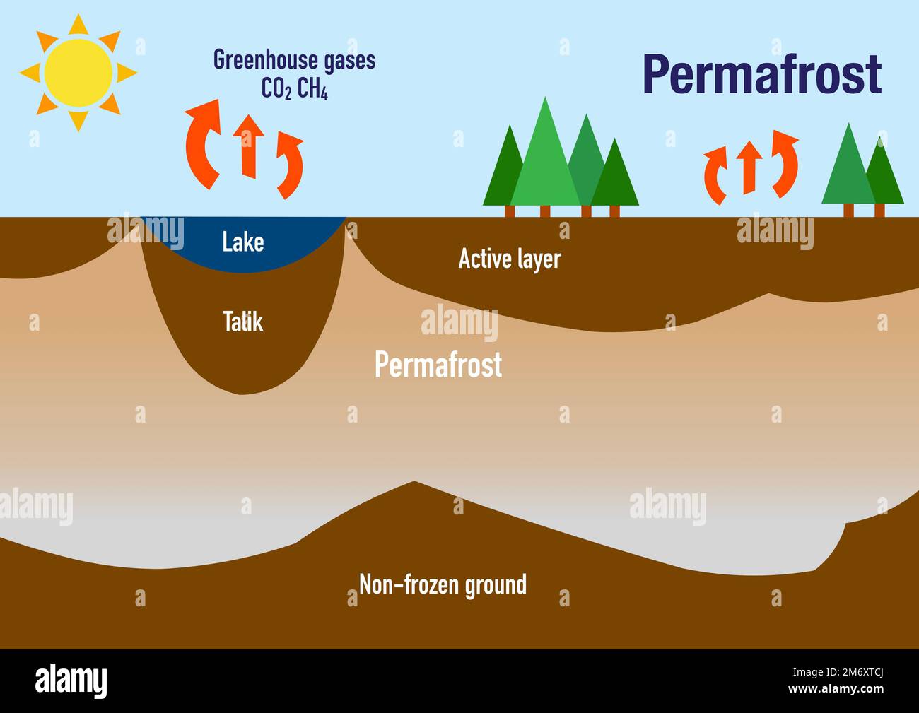 Infographic explaining what is permafrost Stock Photo Alamy