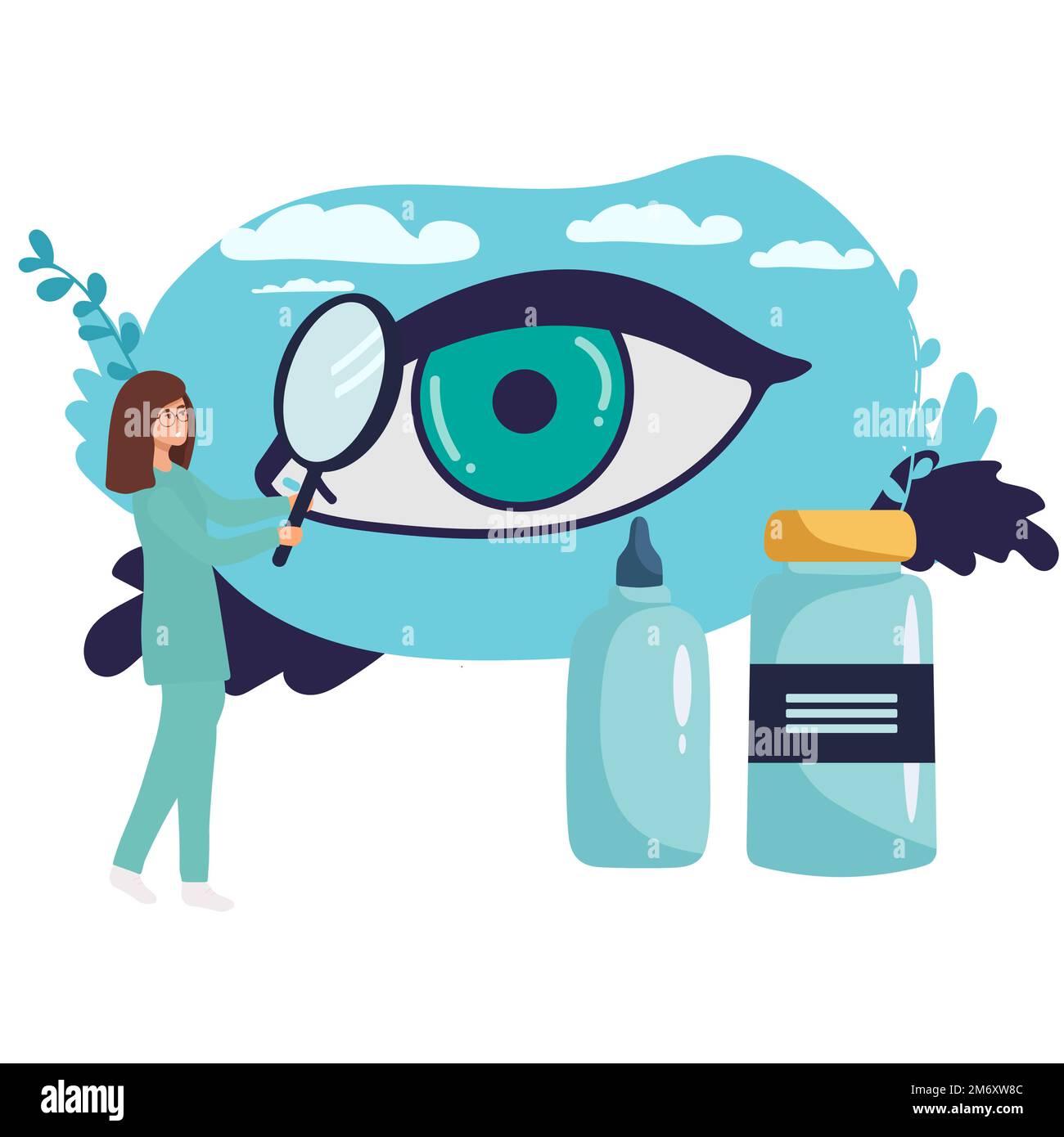 Ophthalmology medicine and optical eyesight examination. Idea of eye care and vision
