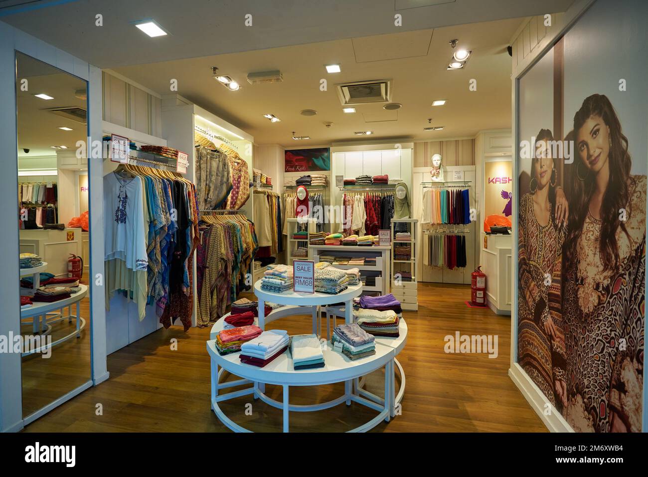 KUALA LUMPUR, MALAYSIA CIRCA JANUARY, 2020 various clothes displayed