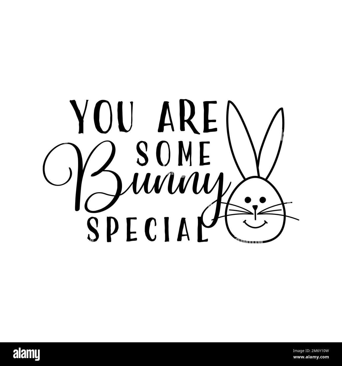 Graphic logo with inscription and funny bunny Stock Vector Image & Art