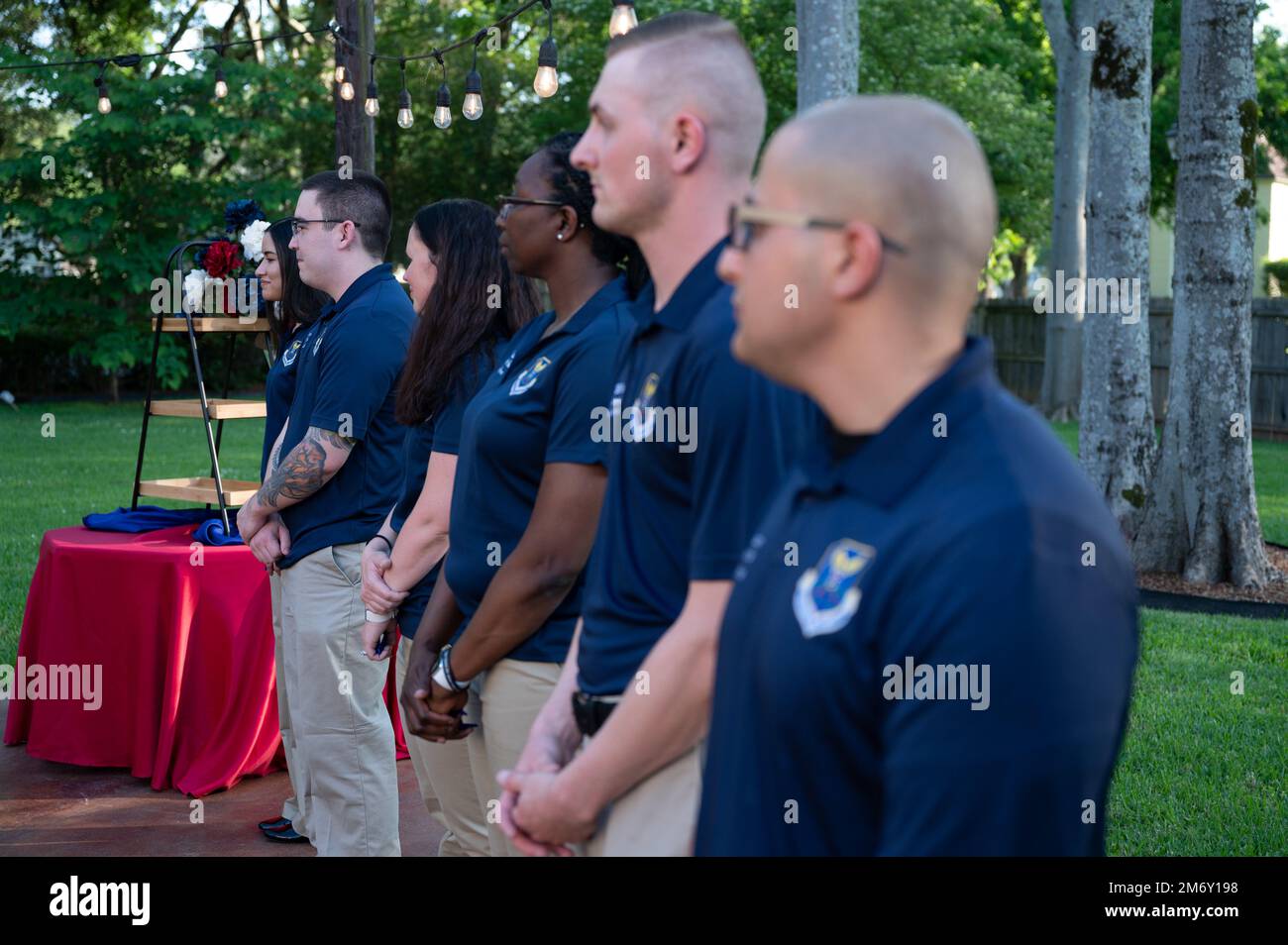 Air Force Global Strike Airmen Of The Year Award Recipients Stand During The Outstanding Airmen 6117