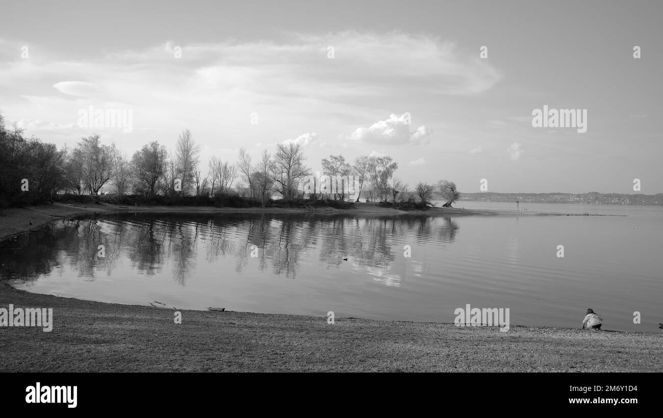 Gravel lake Black and White Stock Photos & Images - Alamy