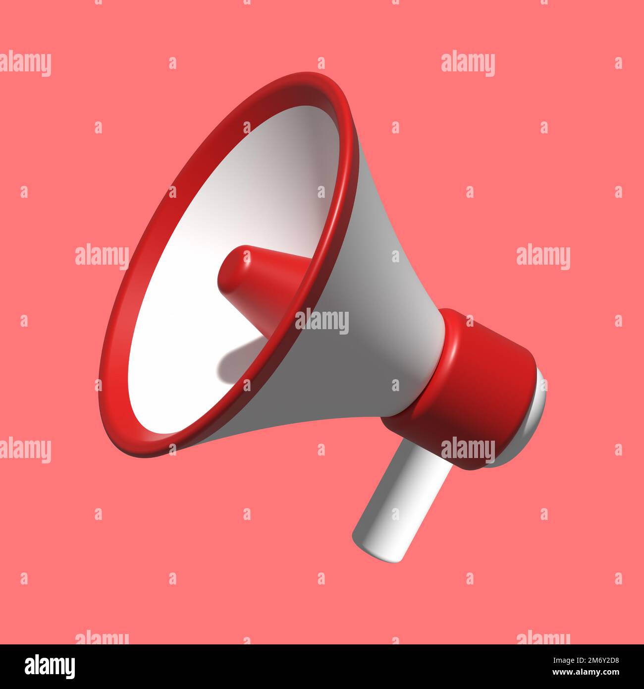 3d rendered illustration of a red megaphone. megaphone speaker or