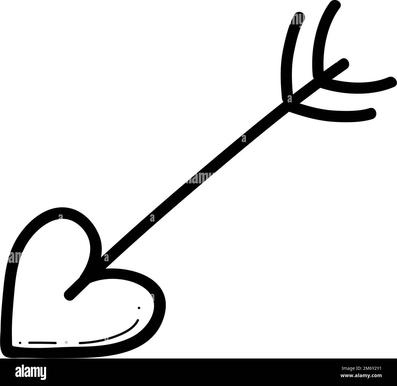 Cupid arrow vector hand drawn illustration. Love doodle for Valentines