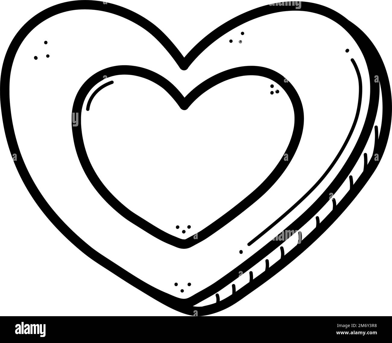 Valentines Day Decorated Doodle Cookie Gingerbread Heart Cookie Vector Valentines Day Decorated Doodle Cookie Gingerbread Heart Cookie Vector