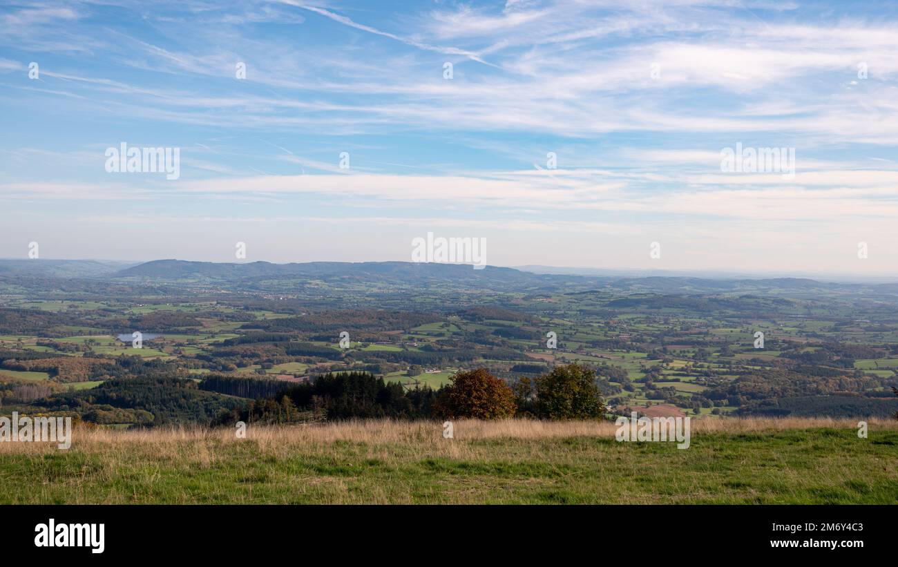 panoramic view of Mont Beuvray in the Morvan.SaintLegersousBeuvray