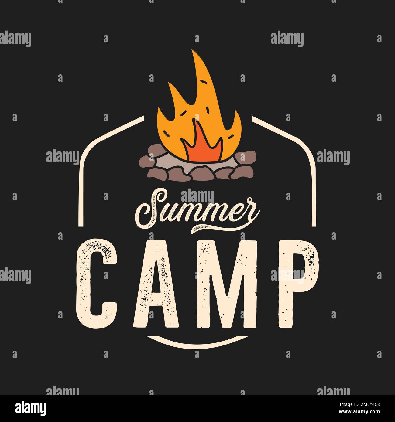 Vector logo of campfire with orange flame Stock Vector Image & Art Alamy