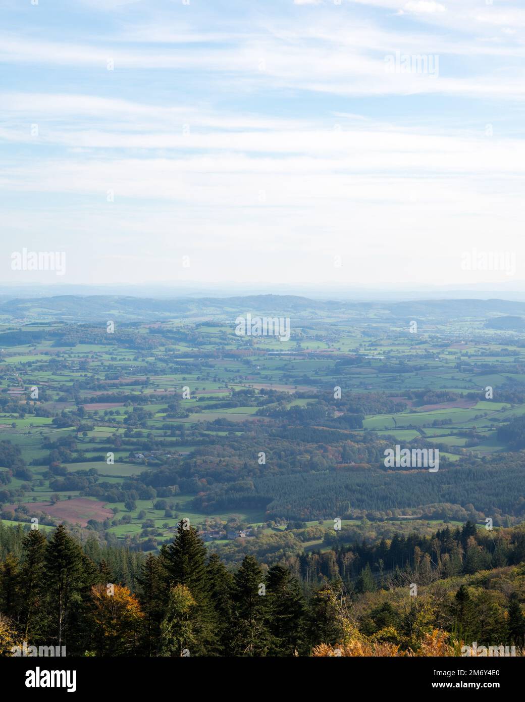 panoramic view of Mont Beuvray in the Morvan.SaintLegersousBeuvray