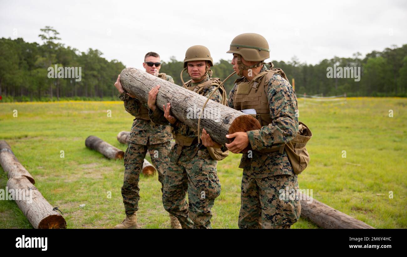 U.S. Marine Corps combat engineer students with Marine Corps Engineer