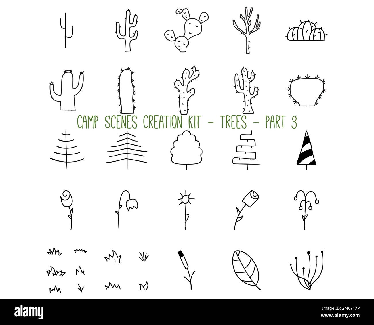 Set of linear icons of trees. Part 3 Stock Vector Image & Art - Alamy