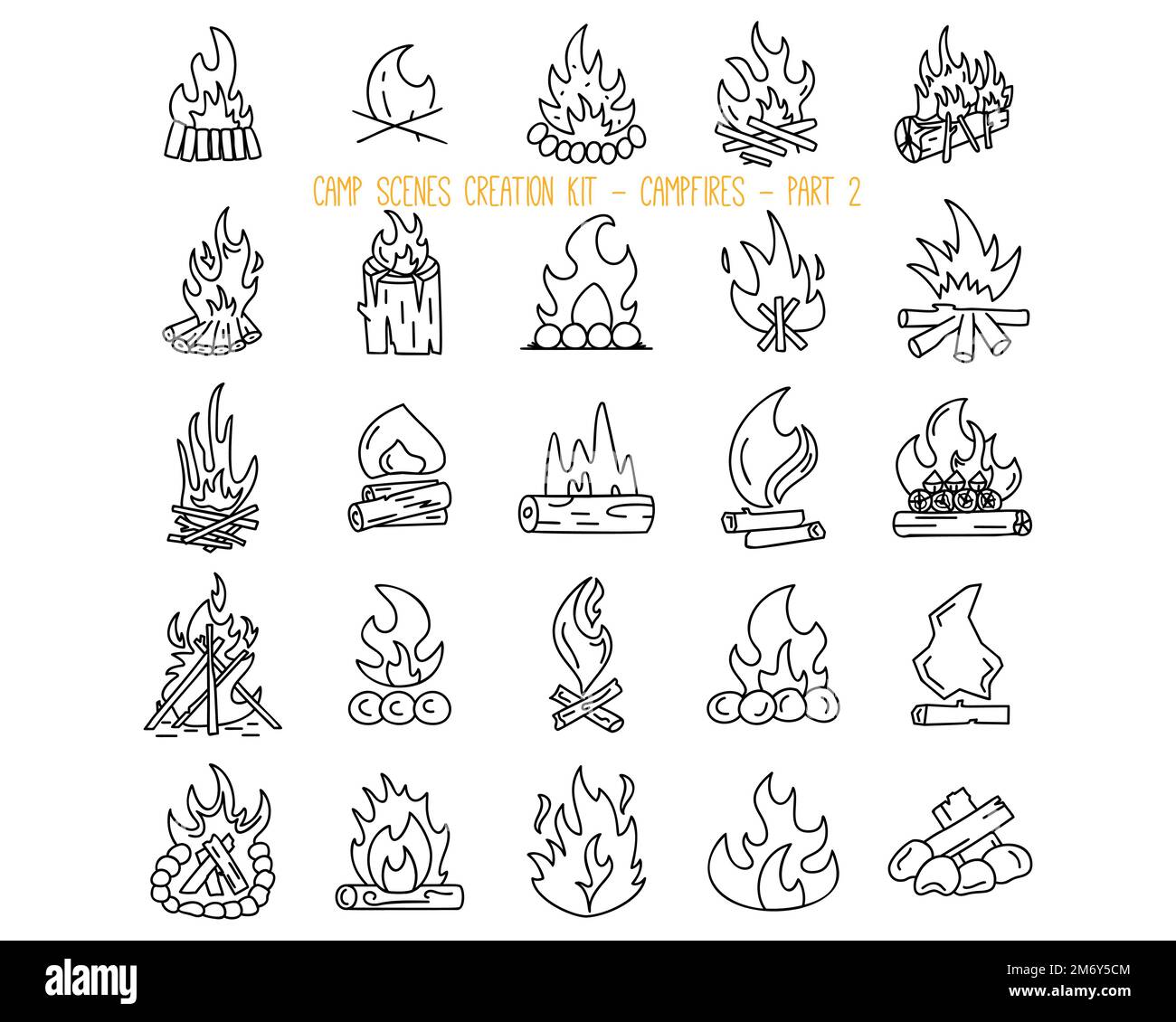 Set of various campfire icons. Part 2 Stock Vector Image & Art - Alamy