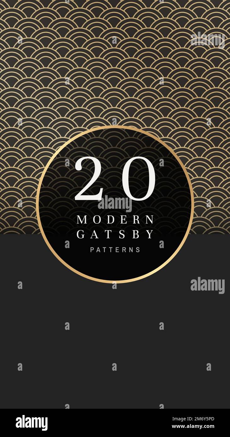 Modern golden gatsby pattern design vector Stock Vector