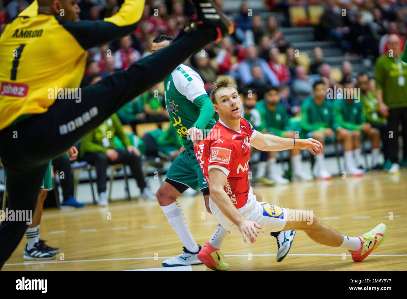 Odense, Denmark. 05th Jan, 2023. Mathias Gidsel (19) of Denmark seen