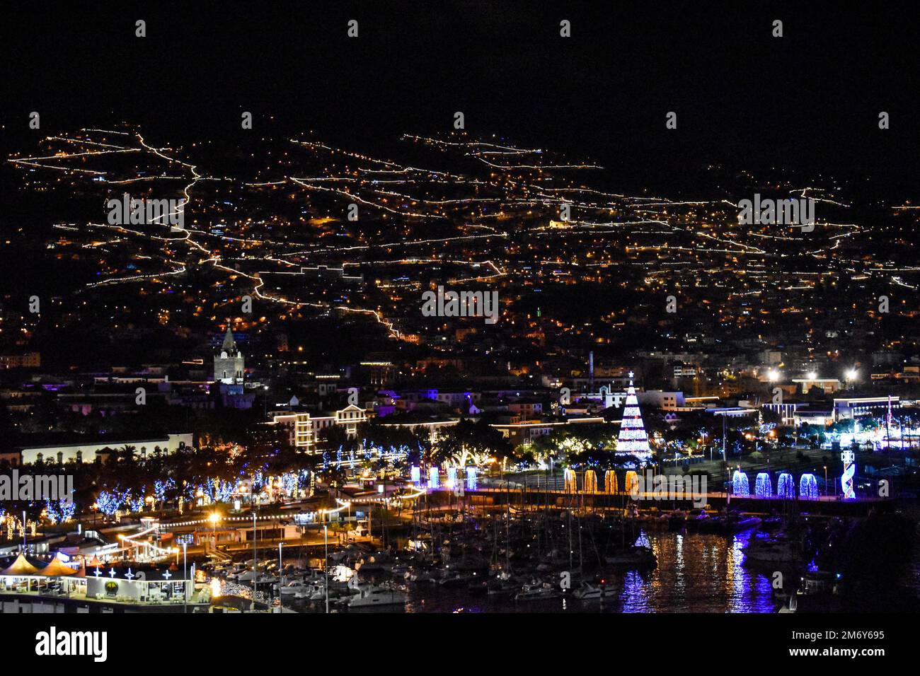 christmas-lights-funchal-madeira-hi-res-stock-photography-and-images