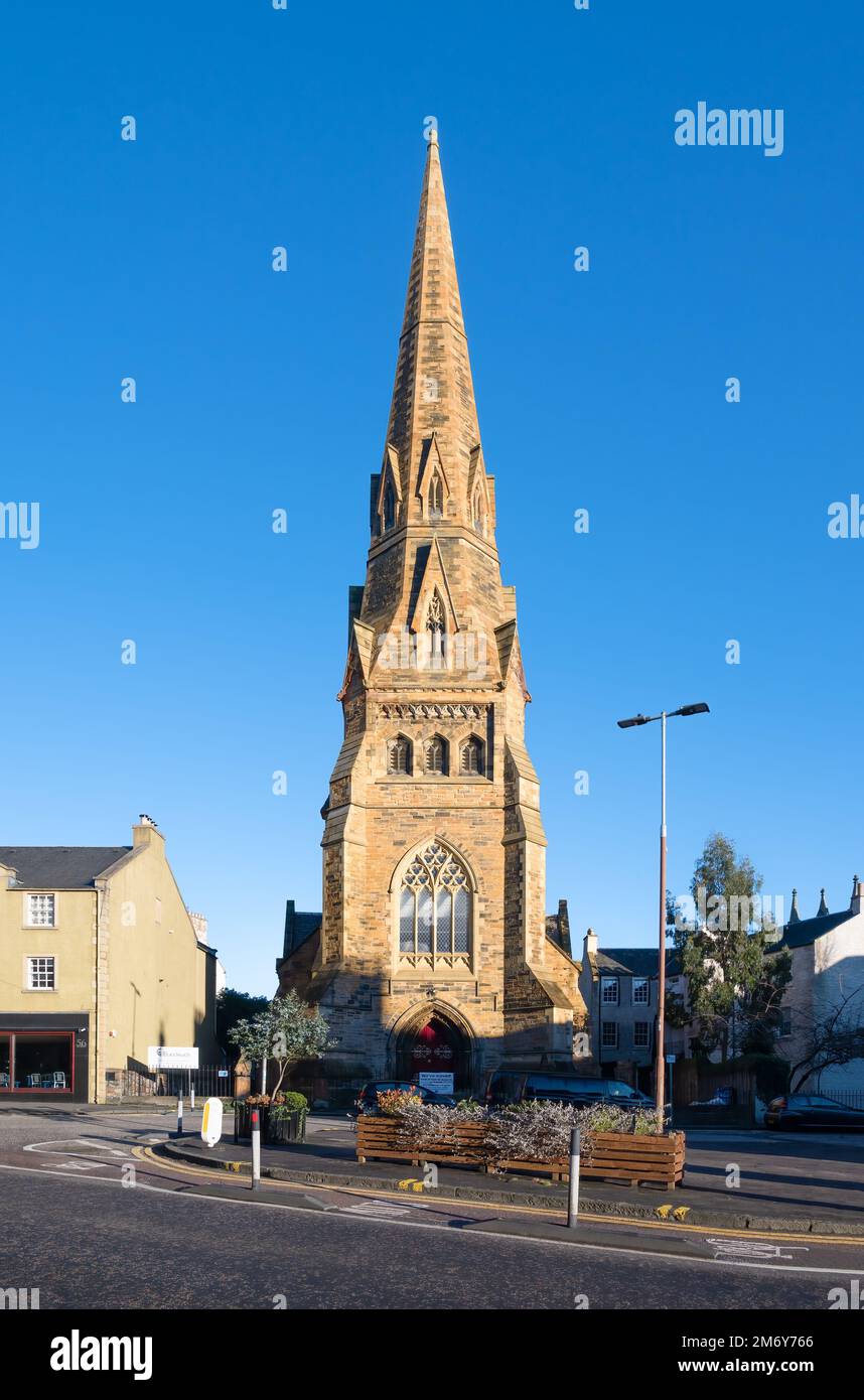 Edinburgh, Scotland, UK - Buccleuch and Greyfriars Free Church with blue sky Stock Photo