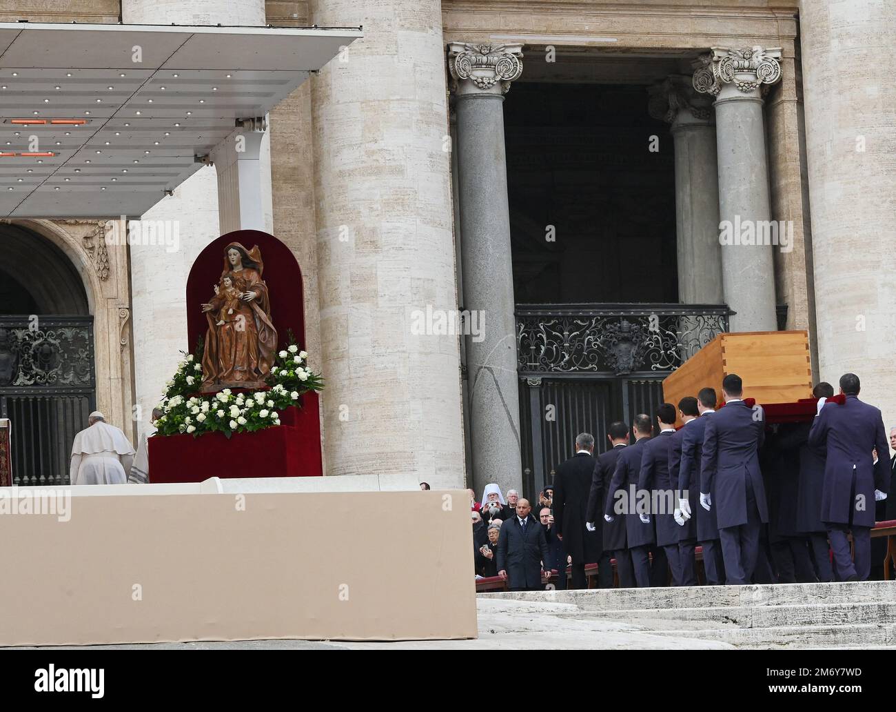Vatican, January 5, 2023. Pope Francis celebrates the funeral Mass for ...