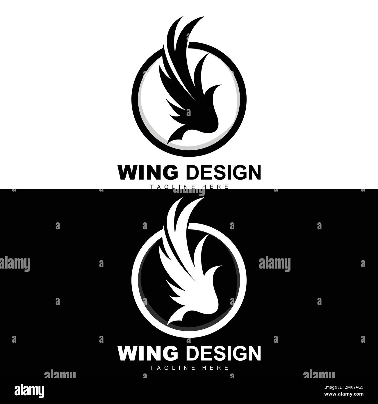 Wings Logo, Phoenix Logo, Bird Wing Vector, Template Illustration, Wing