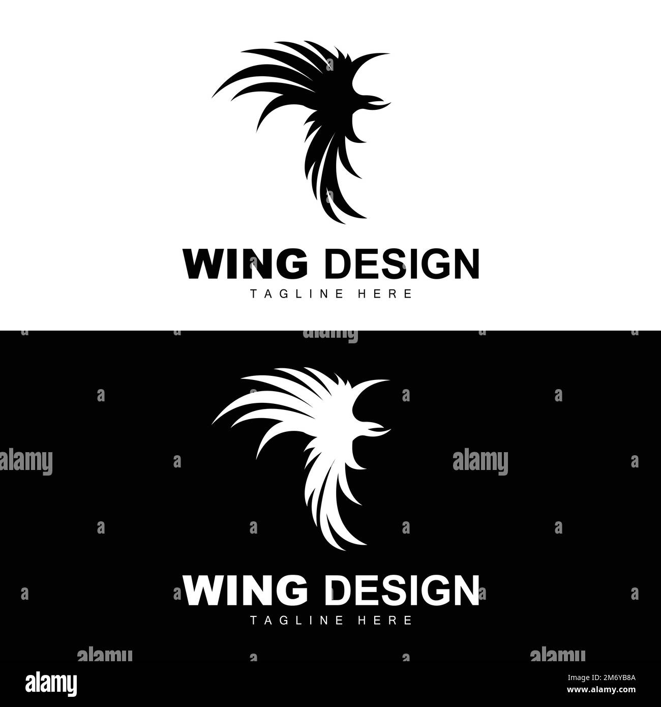 Wings Logo, Phoenix Logo, Bird Wing Vector, Template Illustration, Wing