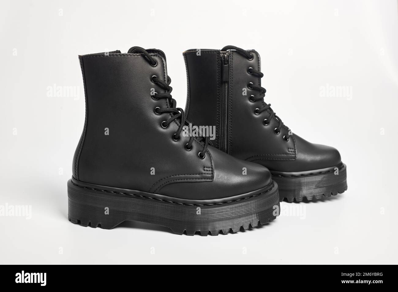 high heel platform combat boots