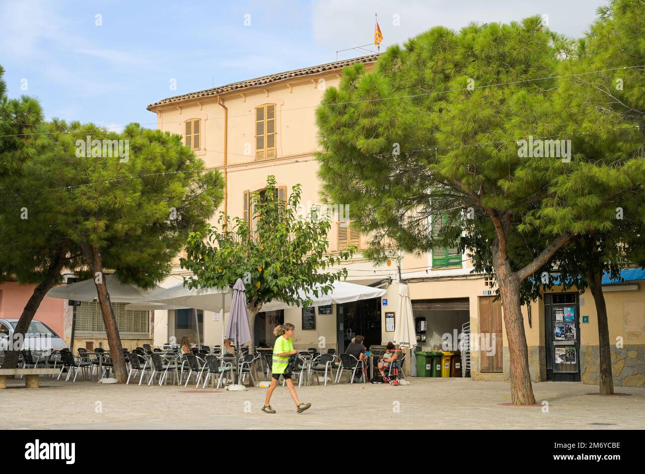 Straßenszene, Marktplatz, Altstadt, Andratx, Mallorca, Spanien Stock Photo