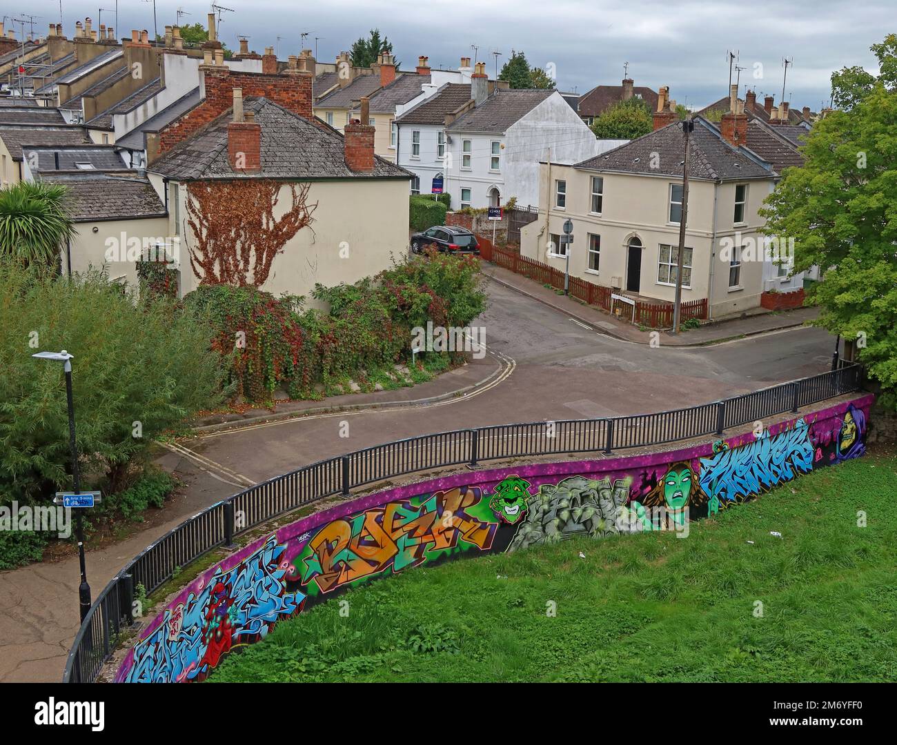 View over Great Western Terrace, Cheltenham, Gloucestershire, England, UK, GL50 3QU Stock Photo