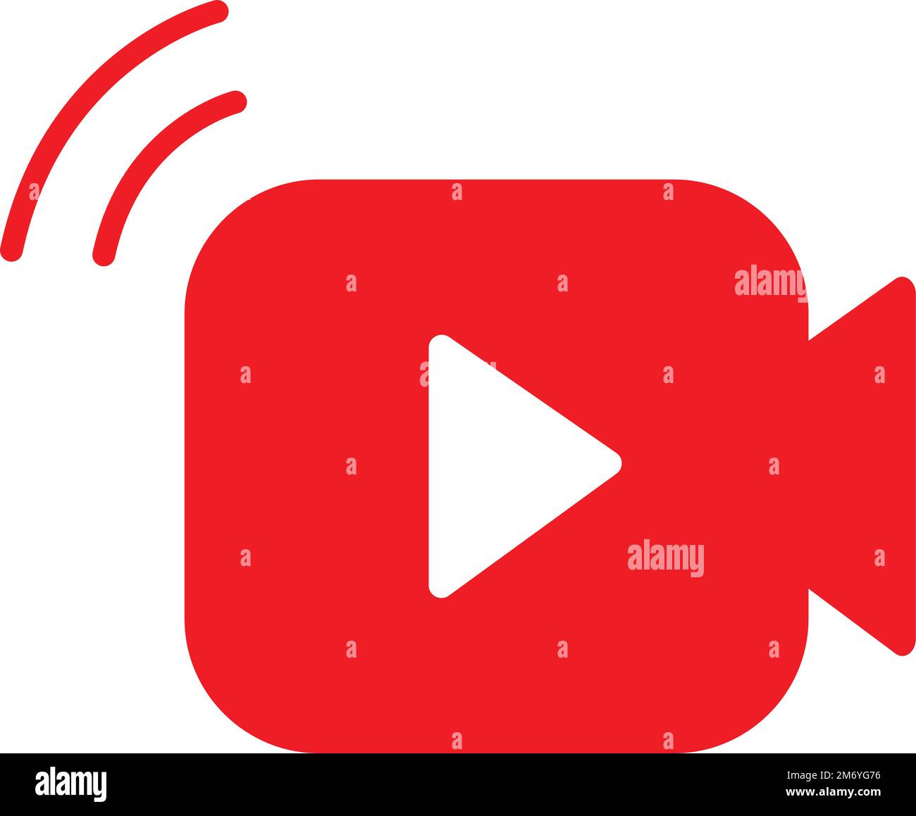 Video camera shape with a play button icon. Video streaming symbol ...