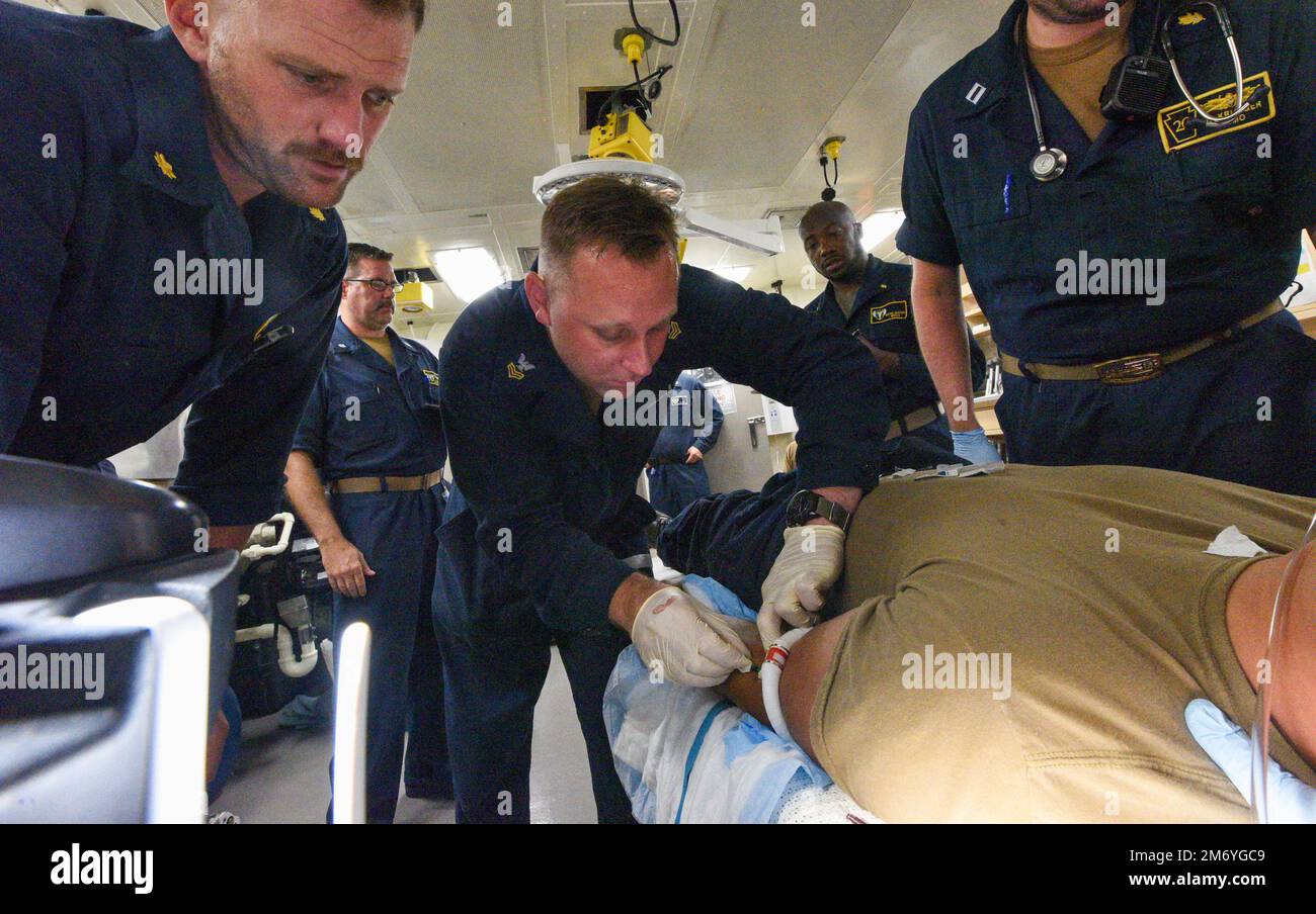 PHILLIPINE SEA (April 20, 2022) Hospital Corpsman 1st Class Justin ...