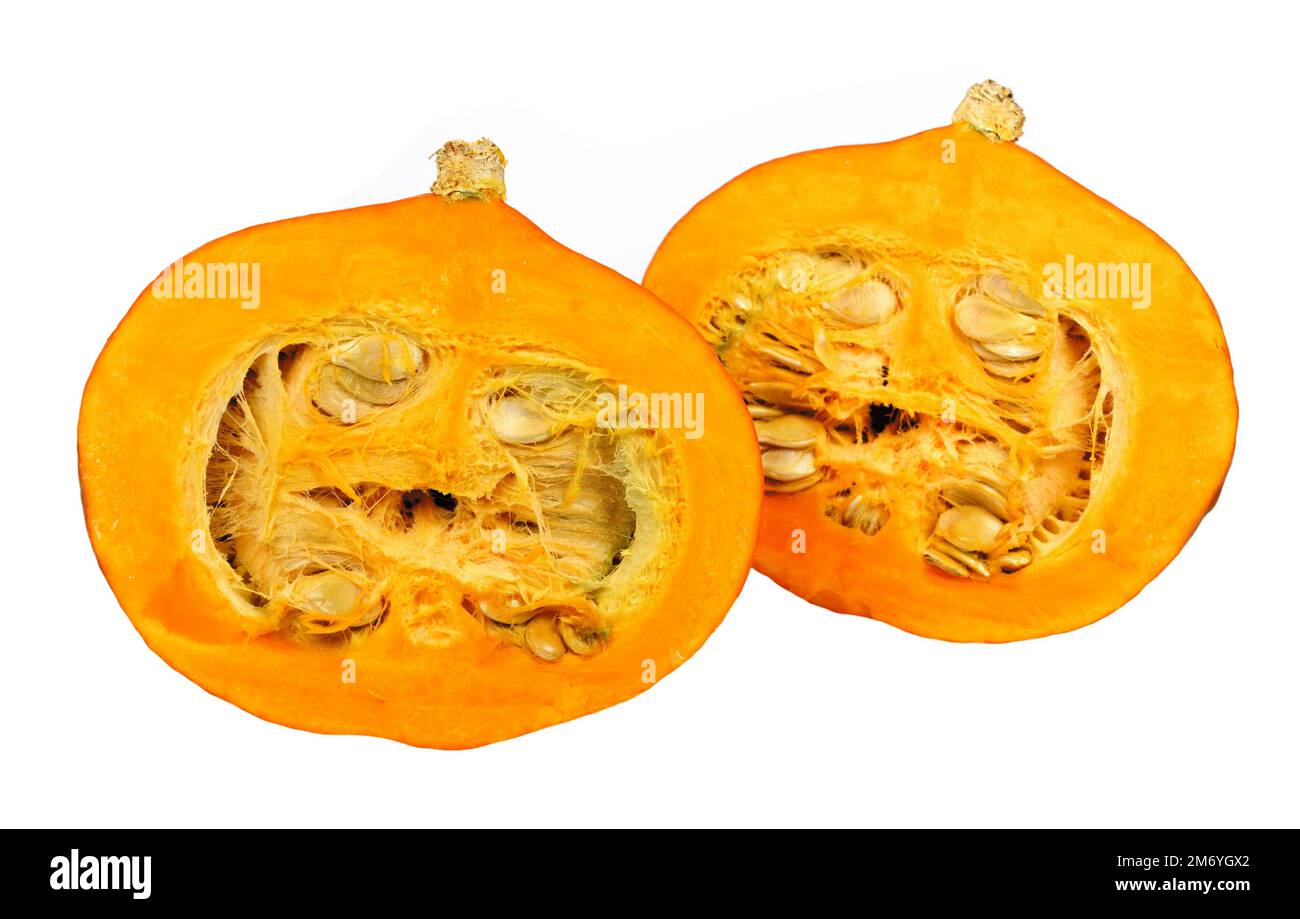 red kuri squash isolated on white background. Fresh red hokkaido ...