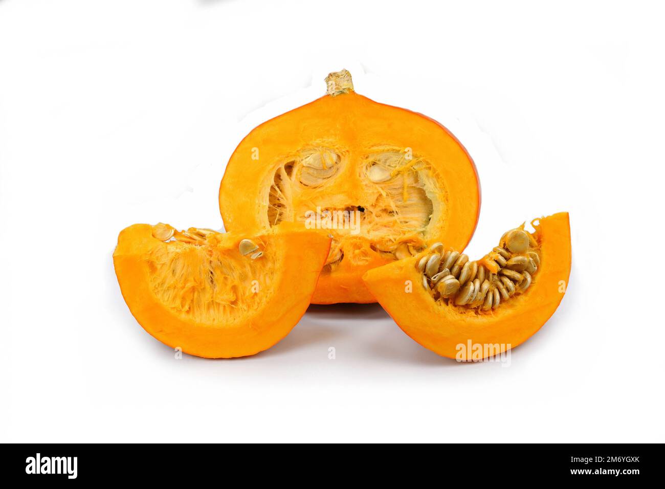 red kuri squash isolated on white background. Fresh red hokkaido ...
